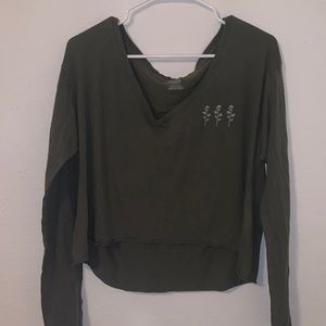Lounge wear long sleeve tee - PINK Victoria secret - rose army green - size L 🍃